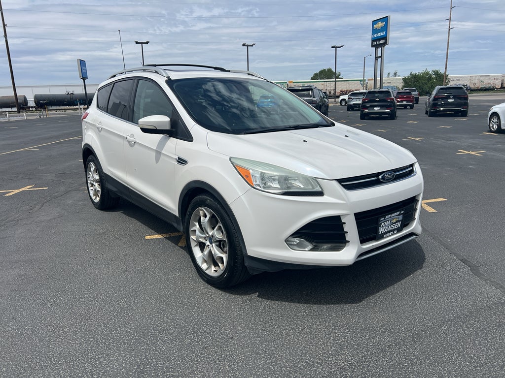 2014 Ford Escape Titanium in White — front three-quarter view
