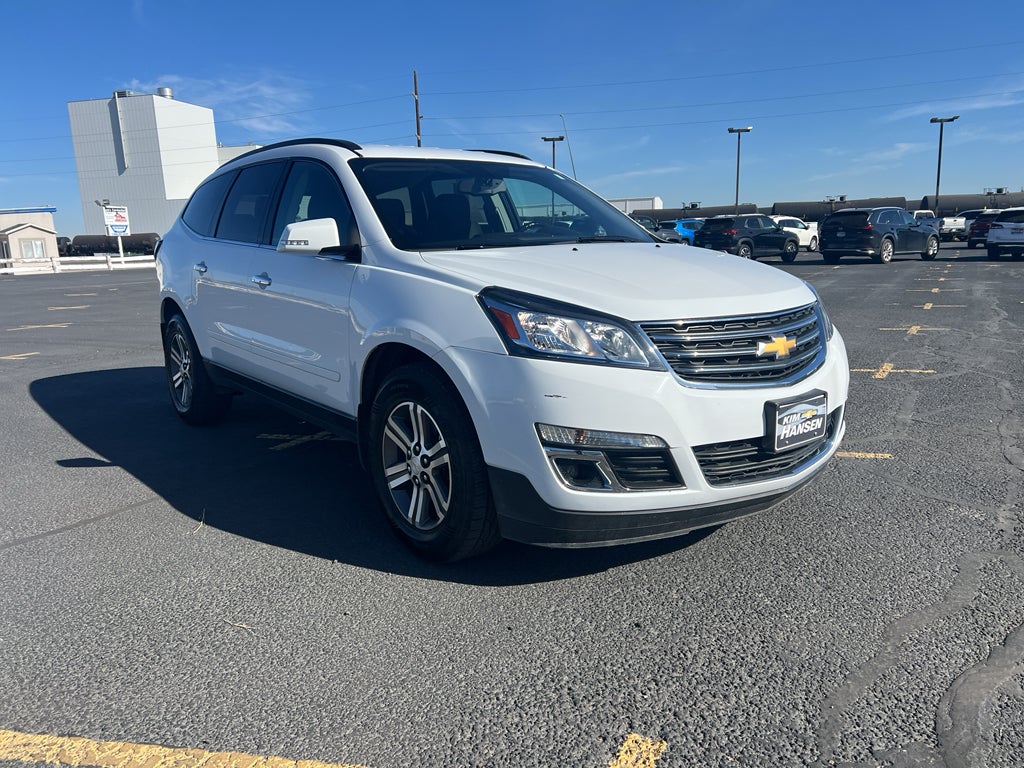 2017 Chevrolet Traverse LT in Summit White — front three-quarter view