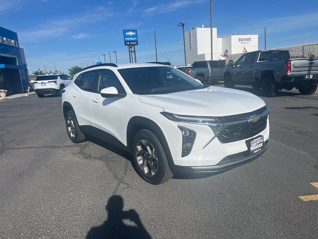 2026 Chevrolet Trax LT in Summit White — front three-quarter view